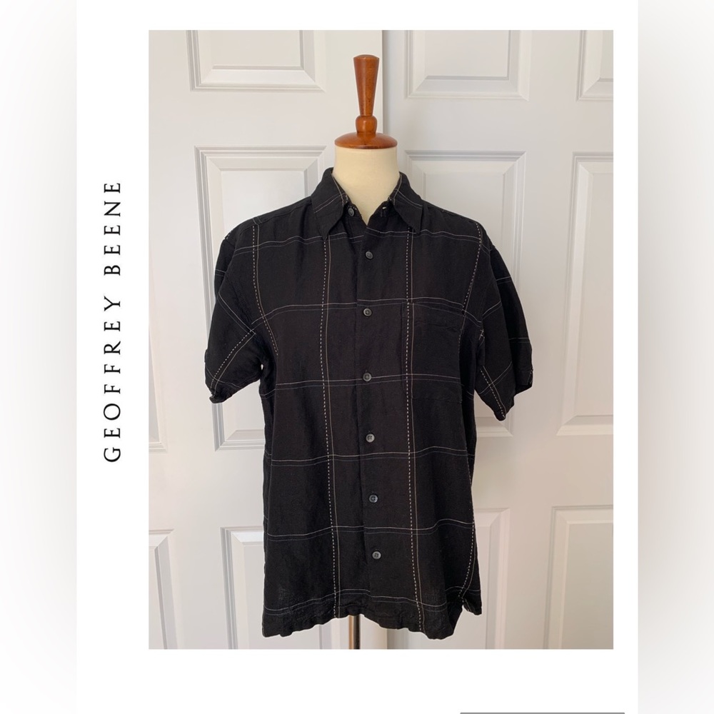 Geoffrey Beene Men’s Black Linen Blend Shirt